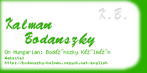 kalman bodanszky business card